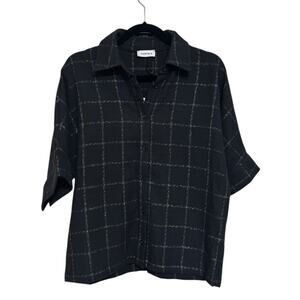CHPTRS Oversized Keen Blouse in Black Windowpane - Size EU 34